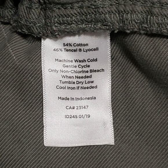 Talbots Womens Crop Utility Pants Olive Green Roll Tab Drawstring Sz 10 Casual - Picture 7 of 11